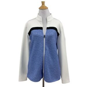 FootJoy Jacket Womens M Medium White Bluejay Full Zip Lightweight Performance FJ